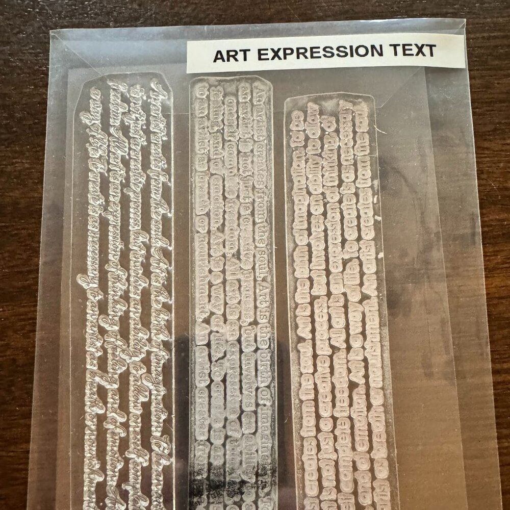 Art Expression Text Clear Acrylic Stamp Set